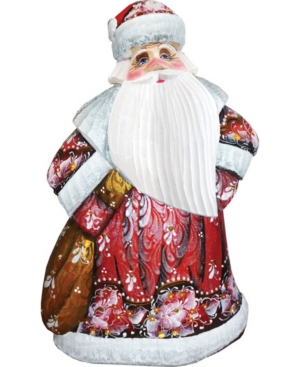 G.debrekht Woodcarved Hand Painted Ornamental Santa In Red Figurine In Multi