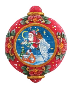 G.debrekht Hand Painted Scenic Ornament Christmas Goose In Multi