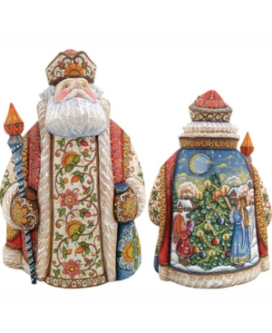 G.debrekht Woodcarved Hand Painted Treasured Trimming Santa Figurine In Multi