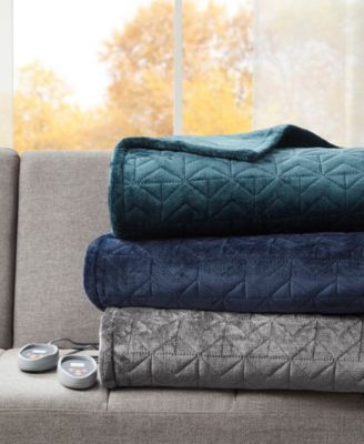 Shop Beautyrest Quilted Electric Blankets In Navy