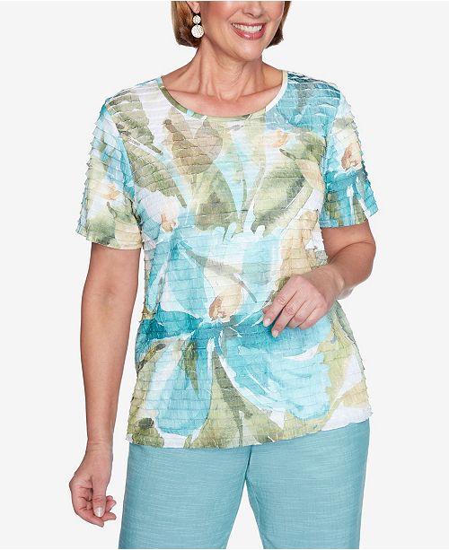 Alfred Dunner Plus Size Short Sleeve Dramatic Floral ...