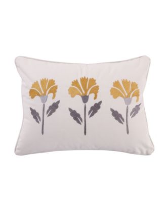 St. Claire Floral Embroidered Decorative Pillow, 14" x 18"