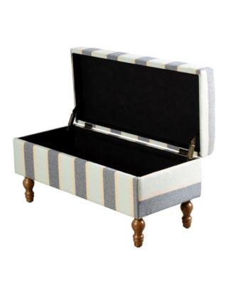 StyleCraft Upholstered Stripe Design Storage Bench