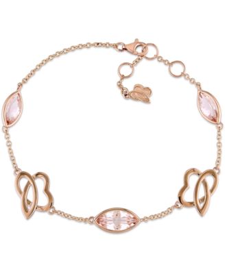 Macy's - Morganite & Heart Charm Bracelet (2-7/8 ct. t.w.) in 14k Rose Gold