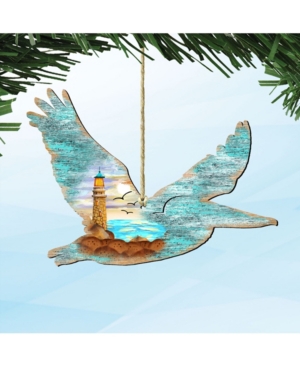 Designocracy Pelican Wooden Ornaments Set of 2