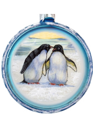 G.debrekht Penguins C Ball Glass Ornament In Multi