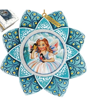 G.debrekht Kids'  Hand Painted Scenic Ornament Fairy Snowflake In Multi