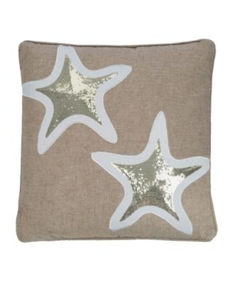 Maui Sequin Starfish Decorative Pillow, 18" x 18"