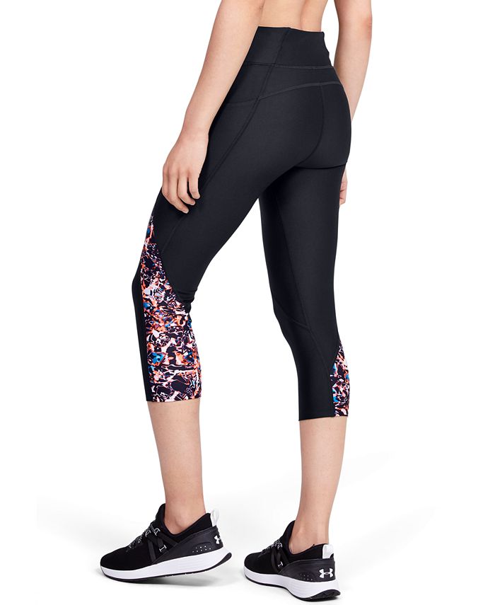 Under Armour Plus Size HeatGear® Printed-Inset Capri Leggings & Reviews ...