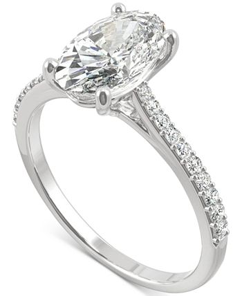 Charles & Colvard - Moissanite Oval Engagement Ring (2-1/2 ct. t.w. DEW) in 14k White Gold or 14k Yellow Gold