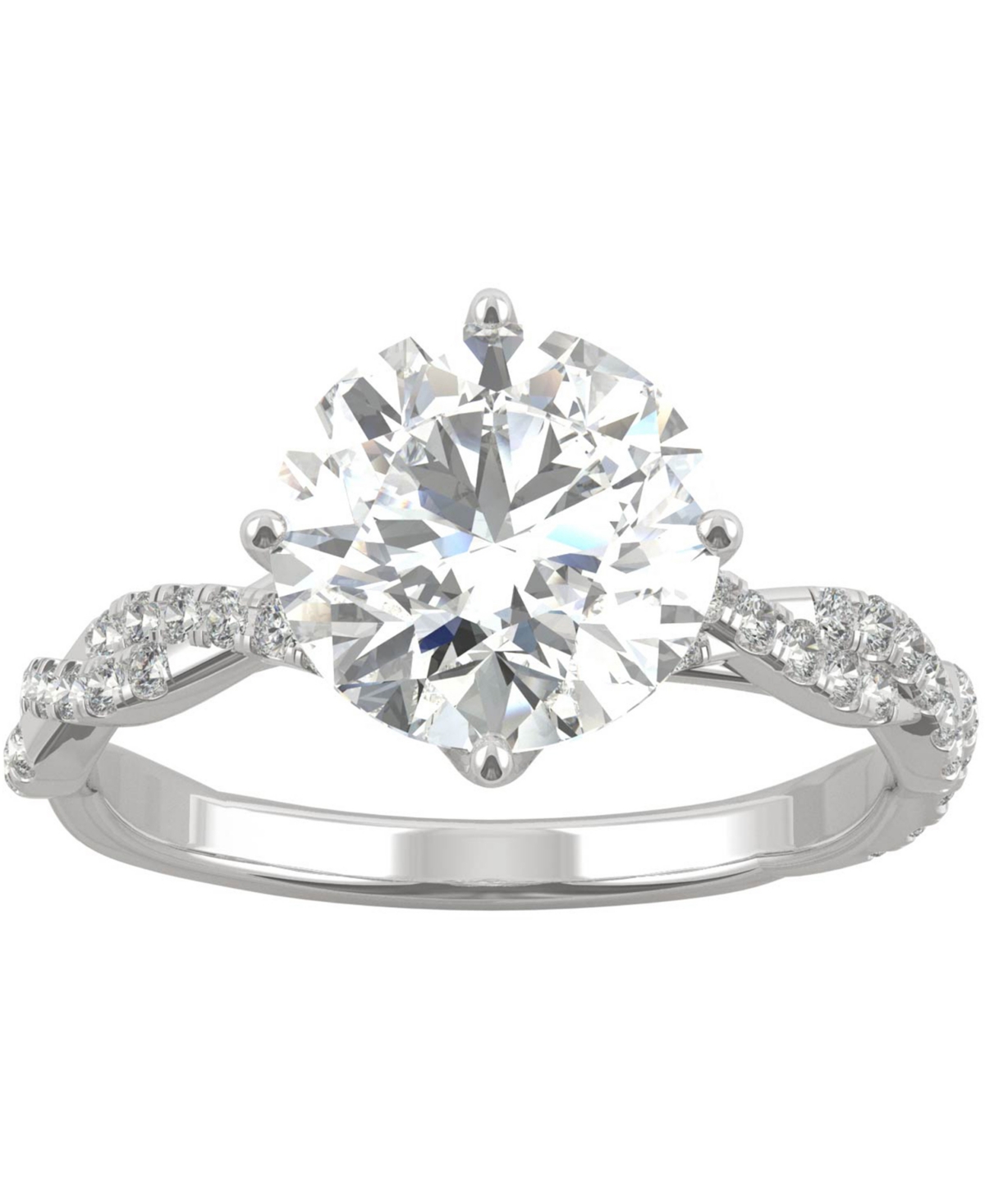 Moissanite Twist Engagement Ring (2-1/3 ct. t.w. Dew) in 14k White Gold - White Gold