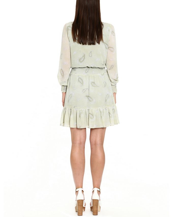 Michael Kors Ruffled Paisley-Print Dress - Macy's