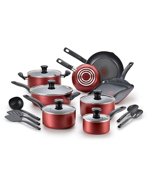 T-Fal Initiatives Nonstick 18-Pc. Cookware set & Reviews ...