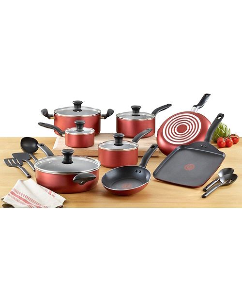 T-Fal Initiatives Nonstick 18-Pc. Cookware set & Reviews - Cookware Sets - Macy's