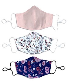Unisex Curved Face Mask Floral 3-Pack