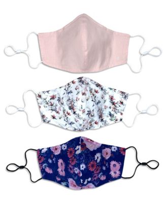 Society of Threads Unisex Curved Face Mask Floral 3-Pack - Macy's