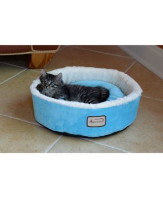 15" Soft Plush Round Dount Cat Beds, Dog Cuddler C12HTL/MB - Waterproof and Skid-free Base
