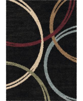 Edgewater Living Reacation Shag Woodford Black Rug - Macy's