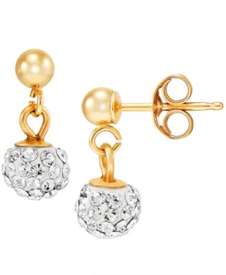 crystal ball dangle earrings