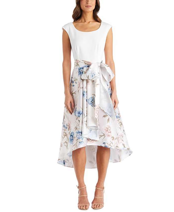 R & M Richards Floral-Print High-Low Dress - Macy's