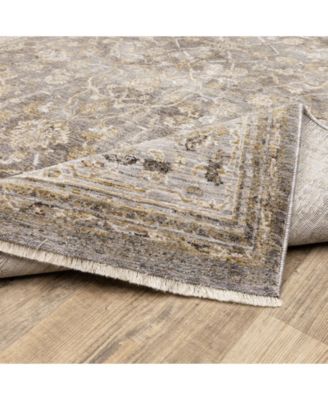 Maharaja 40M Beige and Gray 2'3" x 7'6" Runner Rug