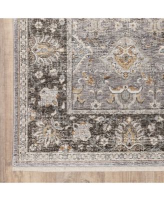 Maharaja 91E Gray and Blue 7'10" x 10'10" Area Rug