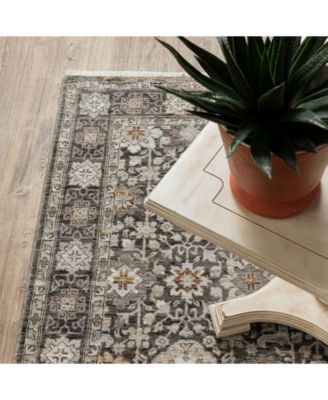 Maharaja 71W Gray and Ivory 6'7" x 9'6" Area Rug