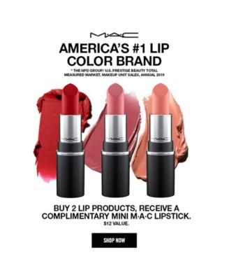 MAC - Buy 2 Full-Size  Lip Products, Choose Your Free Mini MAC Lipstick, A $12 Value!