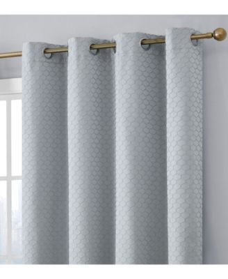 Siena Pattern 100% Complete Blackout Thermal Insulated Double Layer Window Curtain Grommet Panels - Energy Savings & Soundproof, Set of 2
