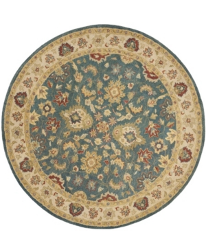 Safavieh Antiquity At15 Blue And Beige 8' X 8' Round Area Rug