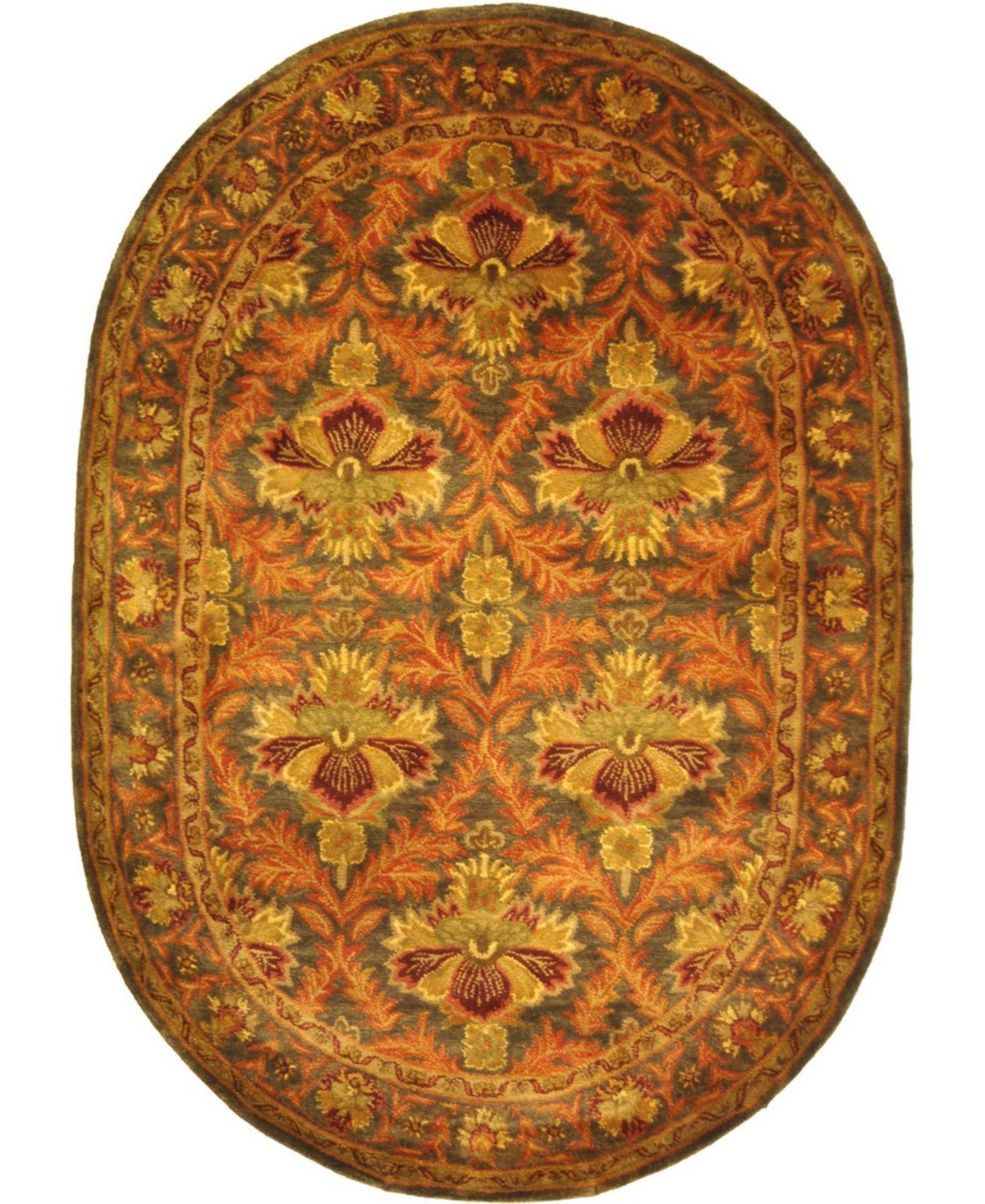 Safavieh Antiquity At54 Sage and Gold 7'6in x 9'6in Oval Area Rug - Sage