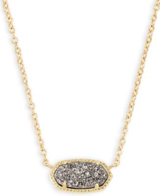 Elisa Gold Pendant Necklace in Spice Drusy