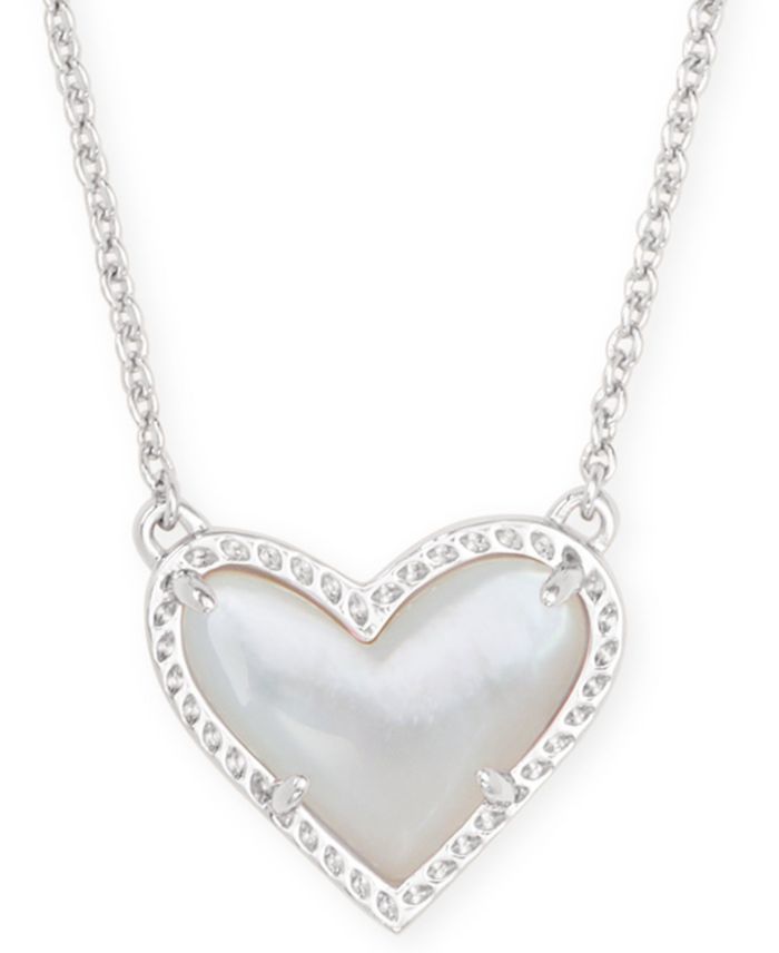 Kendra Scott 14K Gold Plated and Genuine Stone Ari Heart Pendant Necklace