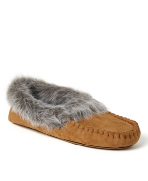 image of Dearfoams Women-s Marissa Microsuede Moccasin Slippers