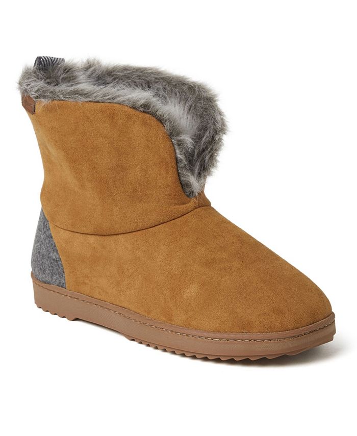 Women's dearfoams sierra discount microsuede bootie slippers