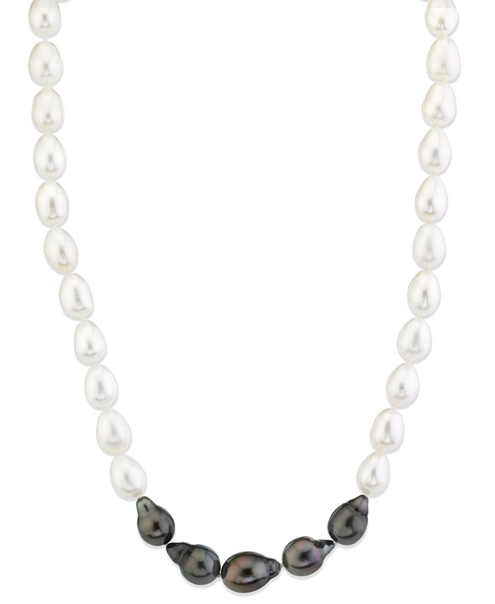 Macy's - Cultured Tahitian Pearl (8-10-1/2mm) & Cultured Freshwater Pearl (8-10-1/2mm) 17" Collar Necklace