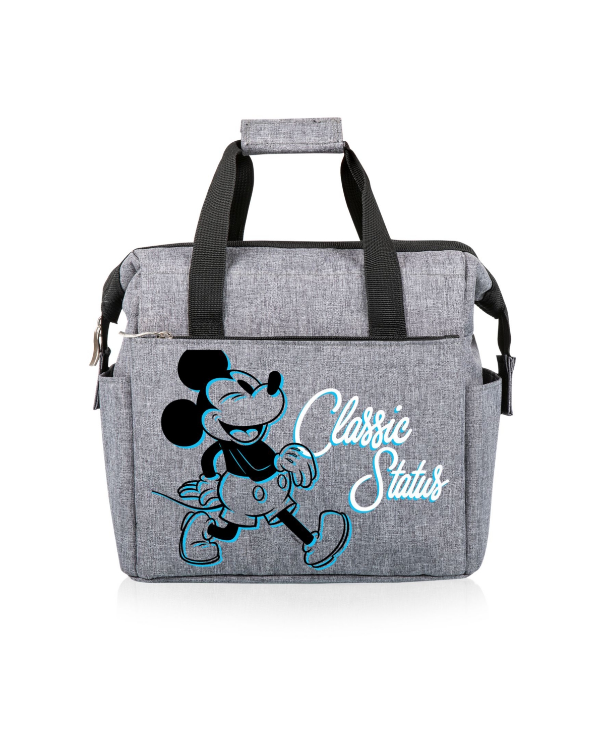 Mickey Mouse Silhouette Coronado Canvas and Willow Basket Tote - Gray