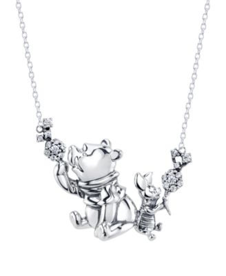 ROCKLOVE - Disney's Christopher Robin Pooh & Piglet 20" Pendant Necklace in Sterling Silver