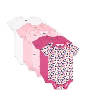 The Peanutshell Baby Girls Dots Ballet Slippers Short Sleeve Bodysuits