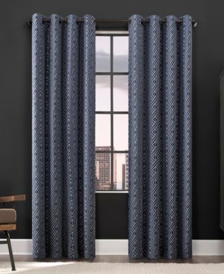 Photo 1 of 1 PANEL--Gresham Geometric Total Blackout Grommet Top Curtain Panel - Scott Living-- 96"X52"