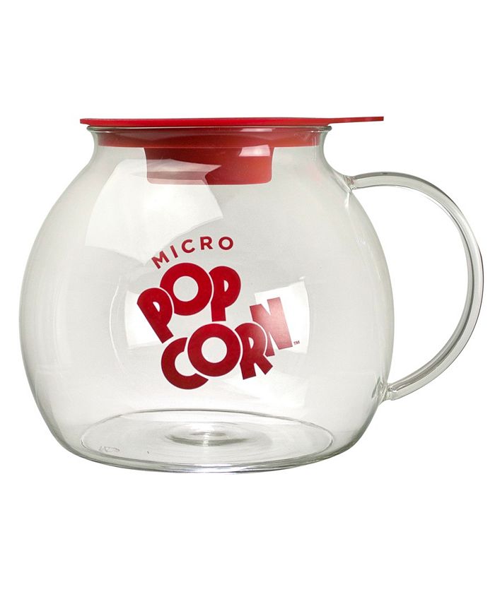 3 Quart Family Size Ecolution Original Microwave Micro-Pop Popcorn Popper Borosilicate Glass Dishwasher Safe 3-in-1 Silicone Lid BPA Free Pink