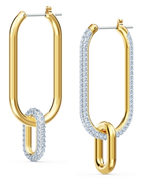 image of Swarovski Gold-Tone Crystal Link Convertible Earrings