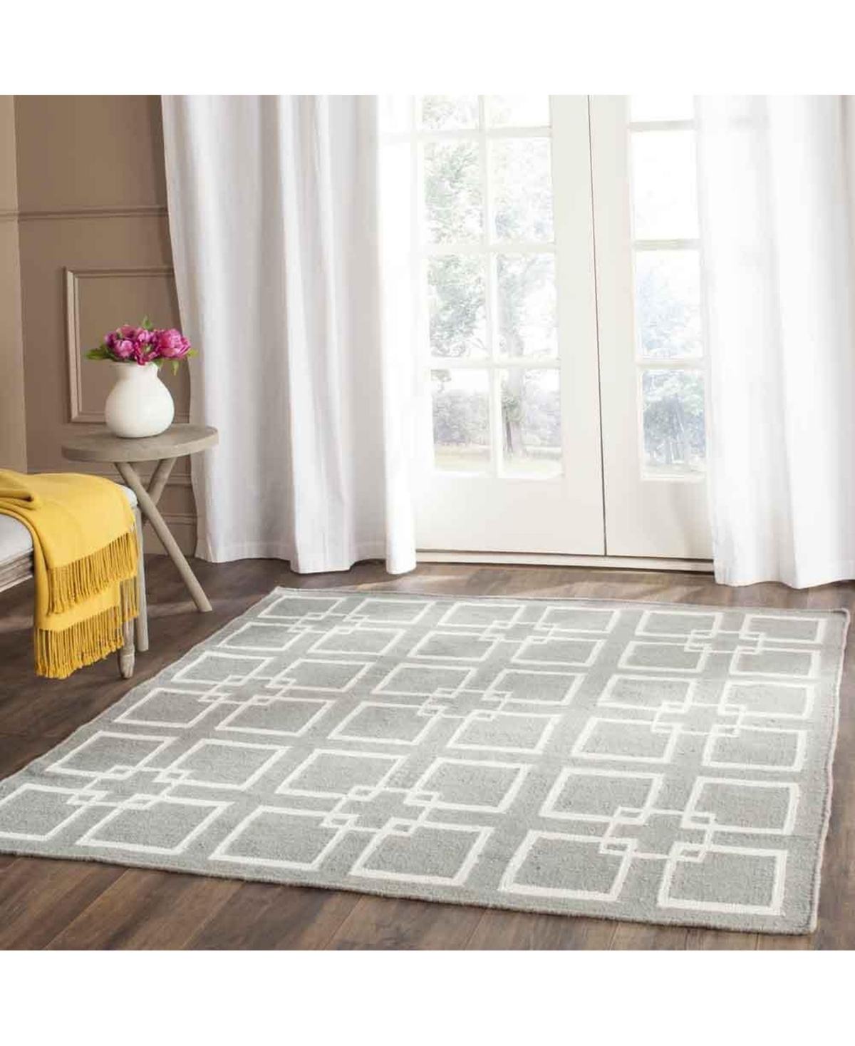 Martha Stewart Collection Square Dance MSR1151CArea Rug - Gray