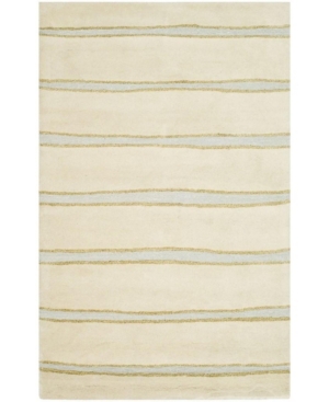 Martha Stewart Collection Chalk Stripe Msr3617a Tan And Beige 9'6" X 13'6" Area Rug