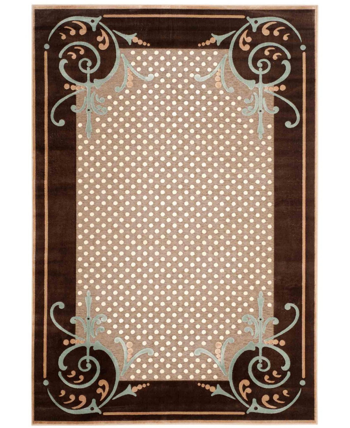 Martha Stewart Collection Scrollwork MSR4446B Brown 7'10in x 11'2in Area Rug - Brown