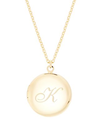 14K Gold Plated Isla Initial Long Locket Necklace