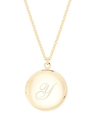 14K Gold Plated Isla Initial Long Locket Necklace