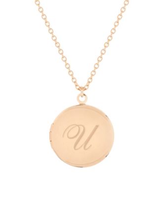 14K Gold Plated Isla Initial Long Locket Necklace