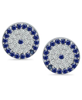 Giani Bernini Cubic Zirconia Evil Eye Stud Earrings In Sterling Silver,  Created For Macy'S for Women