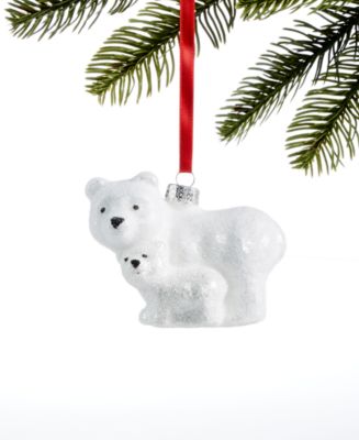 Holiday Lane Chalet You Stay, Glass Polar Bear Family Ornament, Created ...